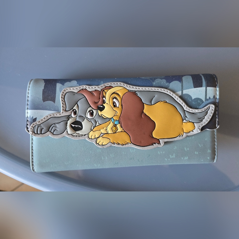 Loungefly Blue and Brown Lady and the Tramp Wallet